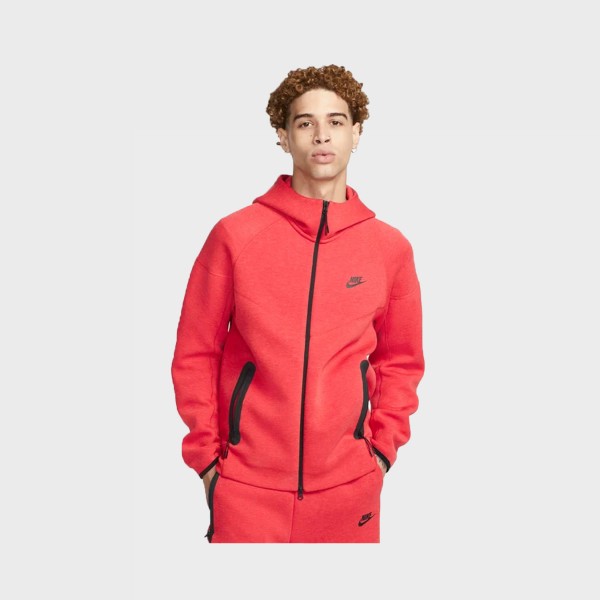 Nike Sportswear Tech Fleece Hooded Ανδρικη Ζακετα Κοκκινη