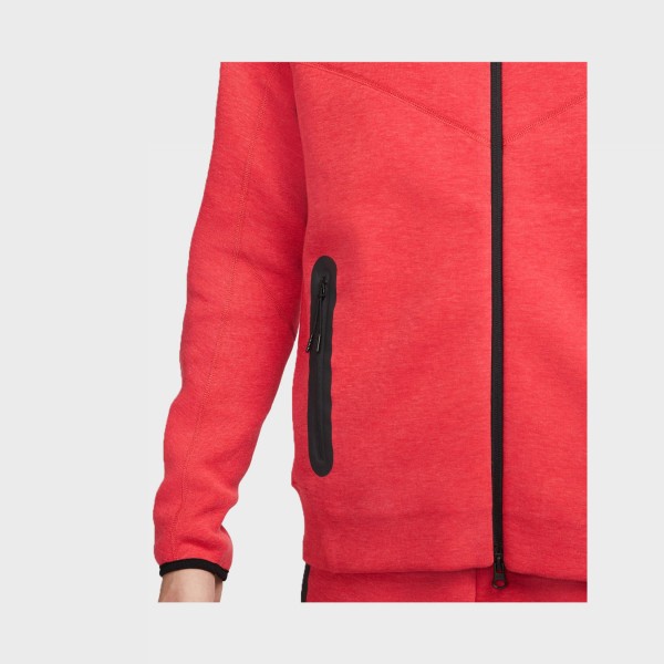 Nike Sportswear Tech Fleece Hooded Ανδρικη Ζακετα Κοκκινη