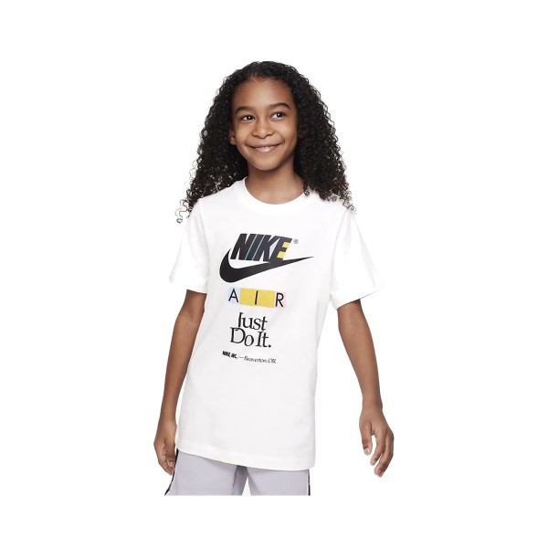 Nike Sportswear Air Photo Εφηβικη Μπλουζα Λευκη