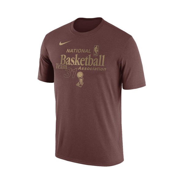 Nike NBA Team 31 Graphics Ανδρικη Μπλουζα Καφε - Χρυσο