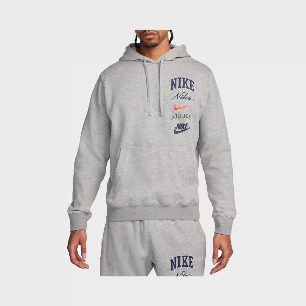 Nike Sportswear Varsity Letter Hooded Ανδρικο Φουτερ Γκρι