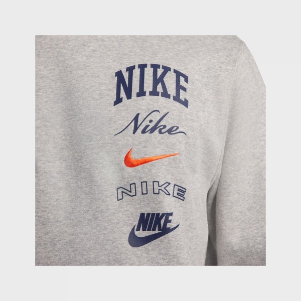 Nike Sportswear Varsity Letter Hooded Ανδρικο Φουτερ Γκρι