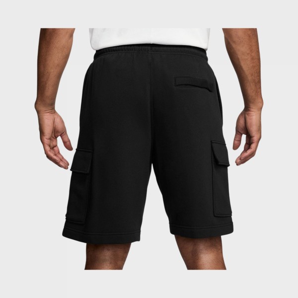 Nike Sportswear Club Fleece Cargo Look Ανδρικη Βερμουδα Μαυρη