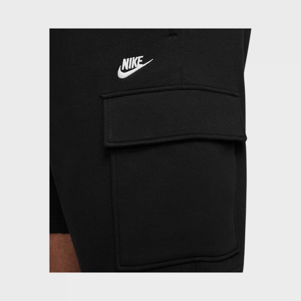 Nike Sportswear Club Fleece Cargo Look Ανδρικη Βερμουδα Μαυρη