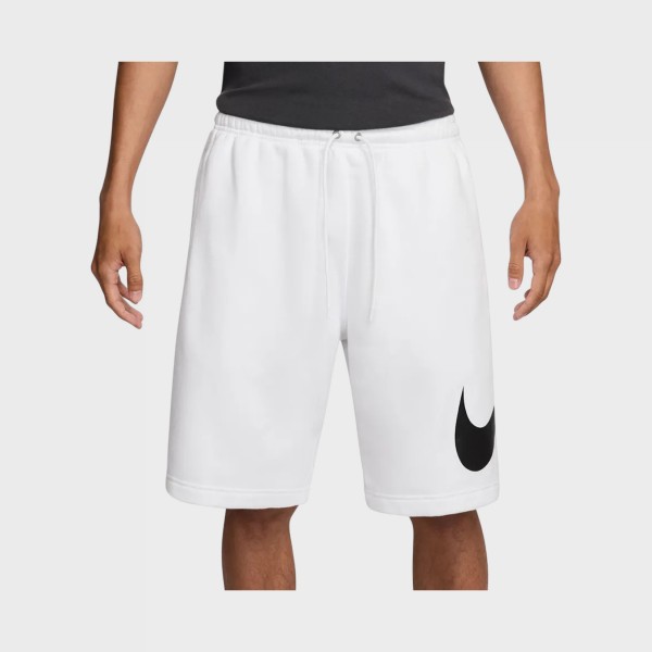 Nike Sportswear Club Fleece Swoosh Logo Ανδρικη Βερμουδα Λευκη