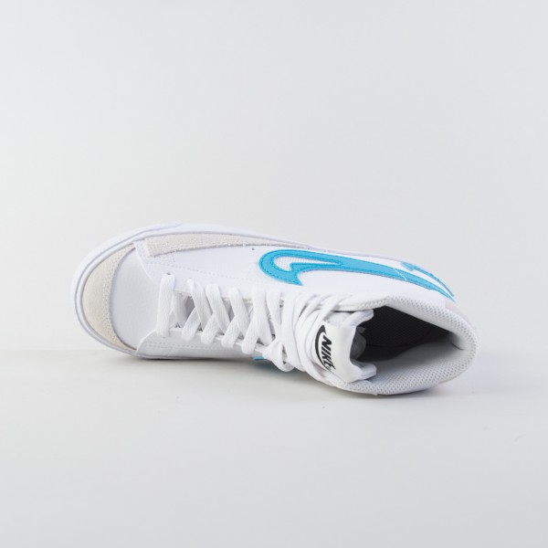 Nike Blazer Mid 77 GS Cut Out Aqua Εφηβικο Παπουτσι Λευκο - Μπλε