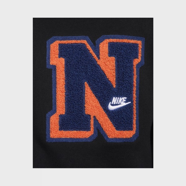 Nike Sportswear Club Fleece Varsity Letters Hooded Ανδρικη Ζακετα Μαυρη