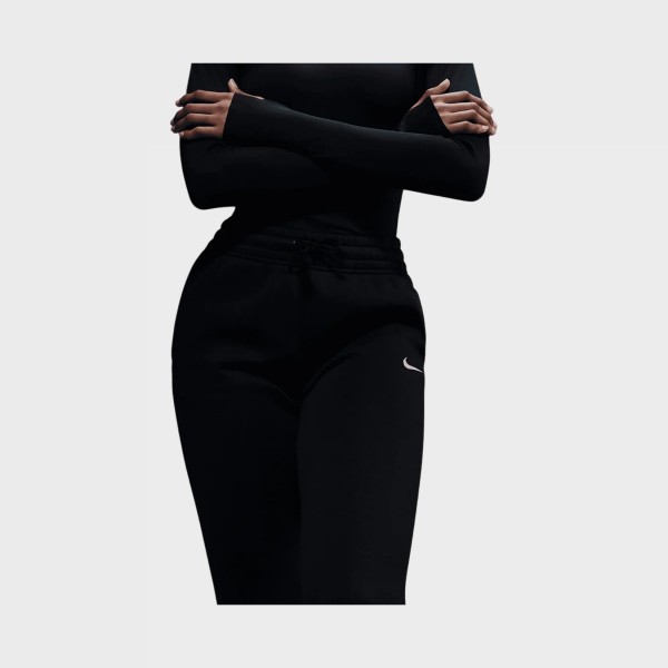 Nike Sportswear Phoenix Fleece Open Leg Γυναικείο Παντελόνι Φορμας Μαυρο