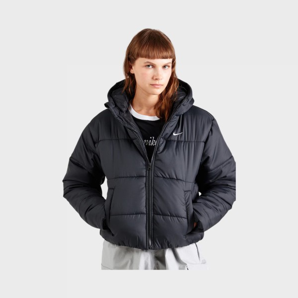 Nike Sportswear Classic Puffer Therma Fit Hooded Realxed Γυναικειo Μπουφαν Μαυρο