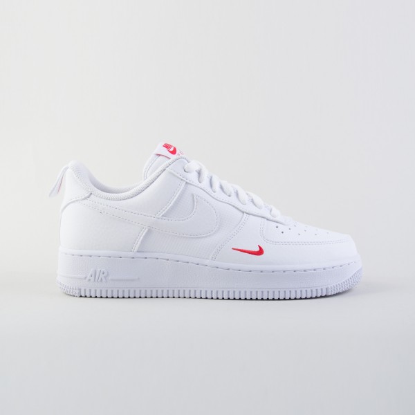 Nike Air Force 07 Red Swoosh Ανδρικο Παπουτσι Λευκο