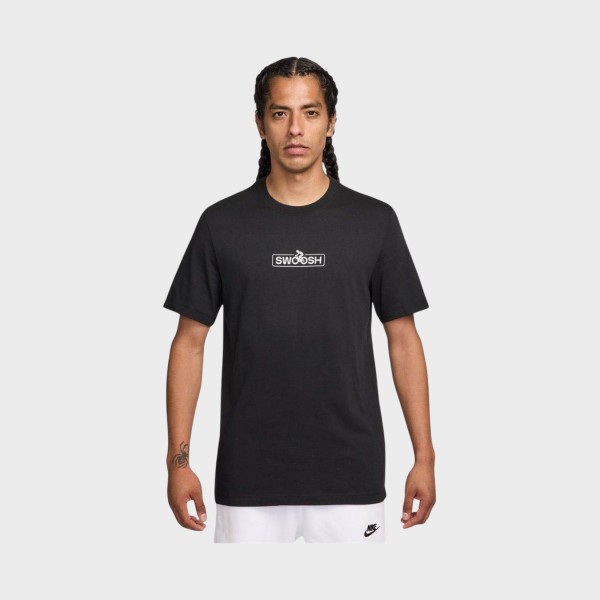 Nike Sportswear Club Swoosh Chest Logo Ανδρικη Μπλουζα Μαυρη