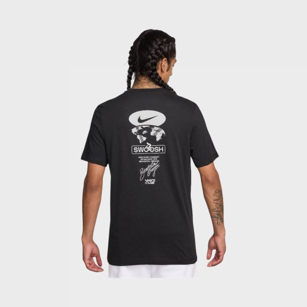 Nike Sportswear Club Swoosh Chest Logo Ανδρικη Μπλουζα Μαυρη