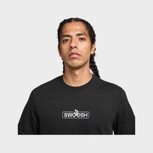 Nike Sportswear Club Swoosh Chest Logo Ανδρικη Μπλουζα Μαυρη