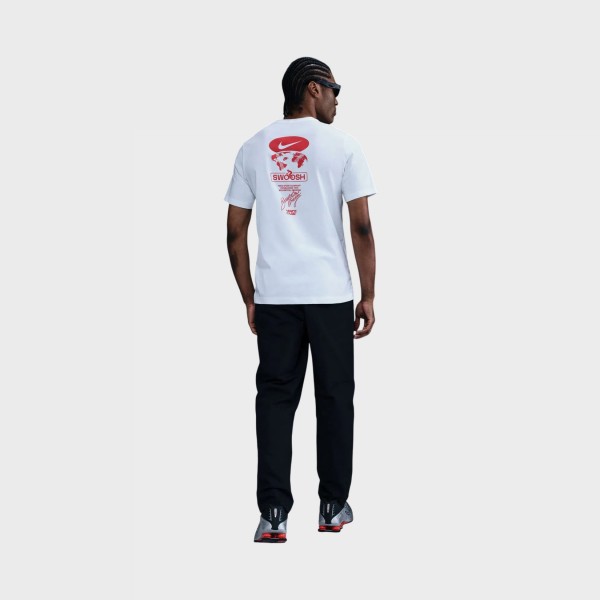 Nike Sportswear Club Swoosh Chest Logo Ανδρικη Μπλουζα Λευκη