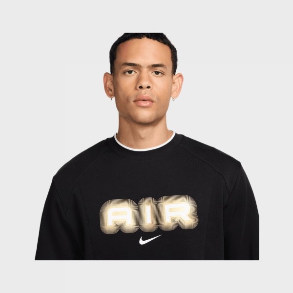 Nike Air Crew Flee Regular Fit Ανδρικη Φουτερ Μαυρη