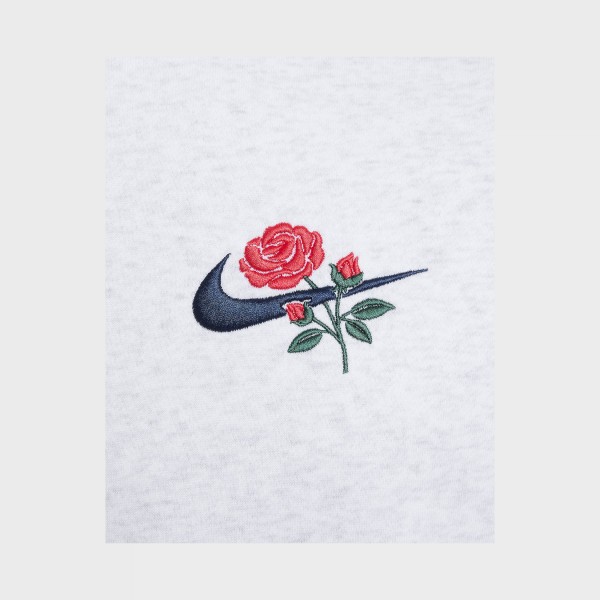 Nike Sportswear Fleece Hooded Red Rose Pullover Unisex Φουτερ Γκρι