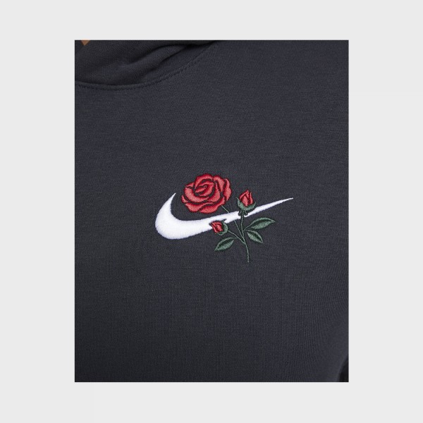 Nike Sportswear Fleece Hooded Red Rose Pullover Unisex Φουτερ Ανθρακι