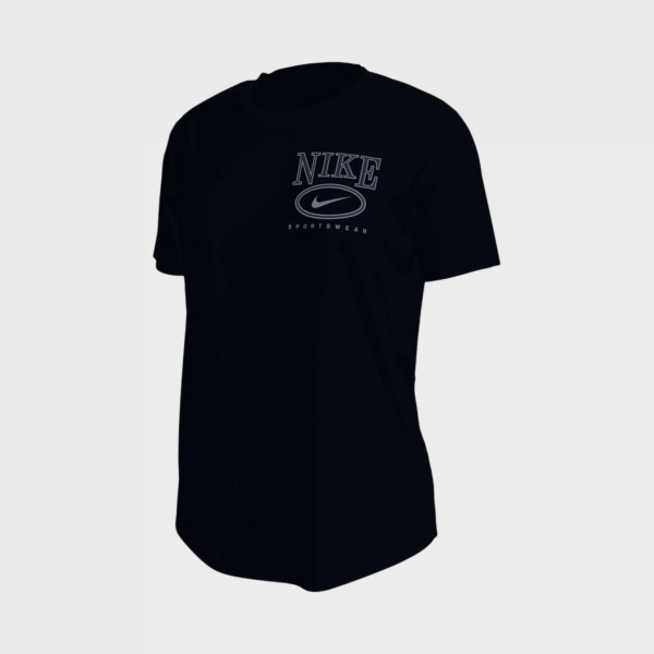Nike Sportswear Club SS Crew Casual Γυναικεια Μπλουζα Μαυρη