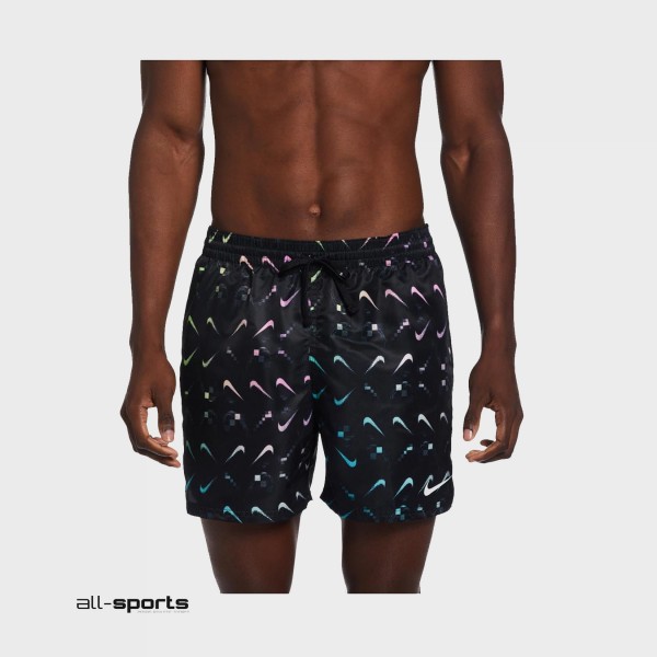 Nike Sportswear 5 Inches AOP Logo Ανδρικο Μαγιο Μαυρο
