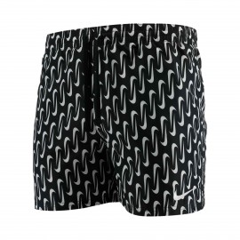 Nike Volley Shorts 5 Inches Swoosh Graphic Ανδρικο Μαγιο Μαυρο