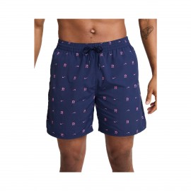Nike Swim Breaker Fully Lined 7In Big Swoosh Ανδρικο Μαγιο Μπλε - Ροζ