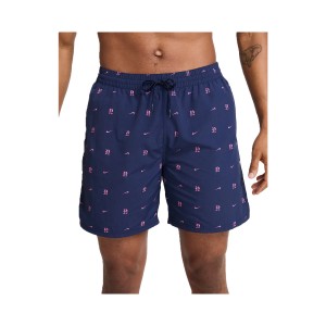 Nike Swim Breaker Fully Lined 7In Big Swoosh Ανδρικο Μαγιο Μπλε - Ροζ