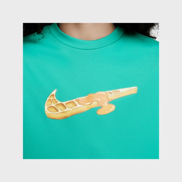Nike Swim Swoosh Waffle Dri Fit Hydroguard Παιδικη Μπλουζα Πρασινη