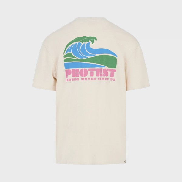 Protest PRTJAKE Riding Waves Graphic Back Ανδρικη Μπλουζα Μπεζ