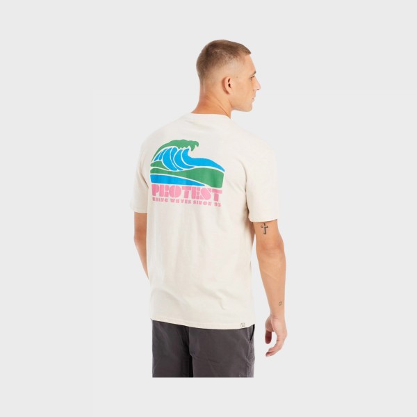 Protest PRTJAKE Riding Waves Graphic Back Ανδρικη Μπλουζα Μπεζ