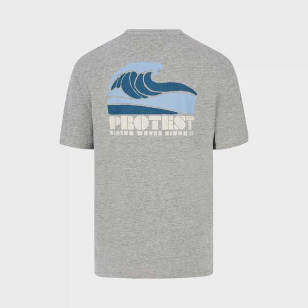 Protest PRTJAKE Riding Waves Graphic Back Ανδρικη Μπλουζα Γκρι