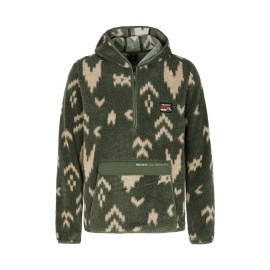 Protest PRTFOULDEN Teddy Fleece Zipper Colar Ανδρικο Φουτερ Πρασινο - Μπεζ