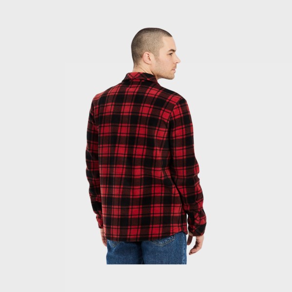 Protest PRTOUTWELL Outdoor Shirt Collar Checked Ανδρικη Ζακετα Κοκκινο - Μαυρο