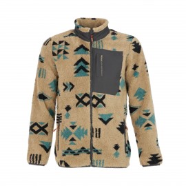 Protest PRTLEMBONG Sherpa Print High Neck Ανδρικη Ζακετα Μπεζ