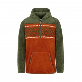 Protest PRTFRIAS 1/4 Zip Top Sherpa Ανδρικη Μπλουζα Πρασινο - Πορτοκαλι