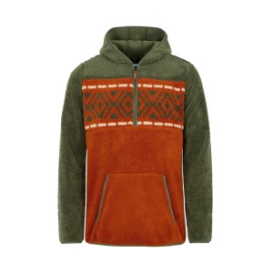 Protest PRTFRIAS 1/4 Zip Top Sherpa Ανδρικη Μπλουζα Πρασινο - Πορτοκαλι