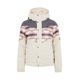 Protest PRTLUCHU Hooded Print Γυναικειο Μπουφαν Σκι Ιβουαρ