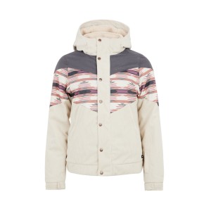 Protest PRTLUCHU Hooded Print Γυναικειο Μπουφαν Σκι Ιβουαρ