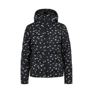 Protest PRTDAYLILY AOP Hooded Regular Fit Γυναικειο Μπουφαν Σκι Μαυρο