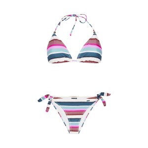 Protest PRTBANDITA Triangle Pvre Green Bikini Γυναικειο Σετ Μαγιο Ροζ - Μπλε - Λευκο