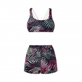 Protest PRTBETSY Hipster Surf High Waist AOP Σετ Γυναικειο Μαγιο Μαυρο - Ροζ