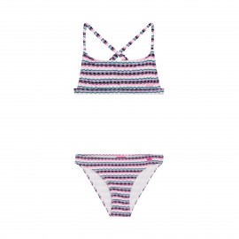 Protest PRTMAE Striped Bralette Bikini Σετ Παιδικο Μαγιο Ροζ - Πολυχρωμο