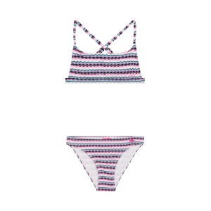 Protest PRTMAE Striped Bralette Bikini Σετ Παιδικο Μαγιο Ροζ - Πολυχρωμο