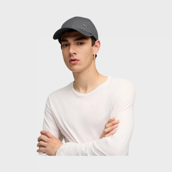 Puma Essentials Metal Logo Cat BB Unisex Jockey Καπελο Σκουρο Γκρι