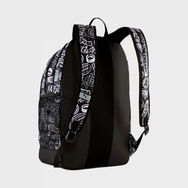 Puma Academy AOP 27 Λιτρα Unisex Τσαντα Πλατης Μαυρο - Λευκο