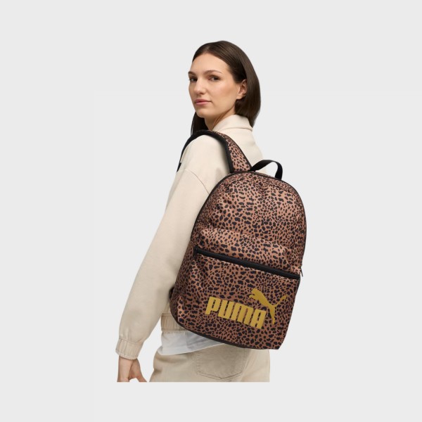 Puma Phase 22 Λιτρα Animal Prints Unisex Τσαντα Πλατης Μαυρο - Καφε