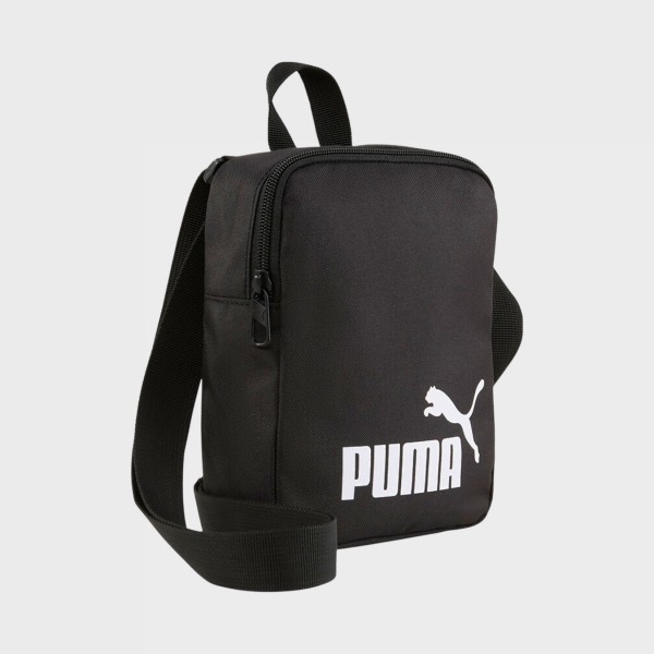 Puma Phase Portable Cat Logo Unisex Τσαντα Χιαστι Μαυρη