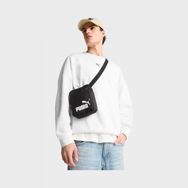 Puma Phase Portable Cat Logo Unisex Τσαντα Χιαστι Μαυρη