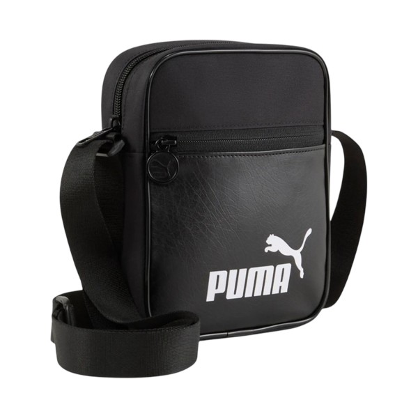 Puma Campus Portable Leather Cat Logo 1.5 Λιτρα Τσαντακι Μαυρο