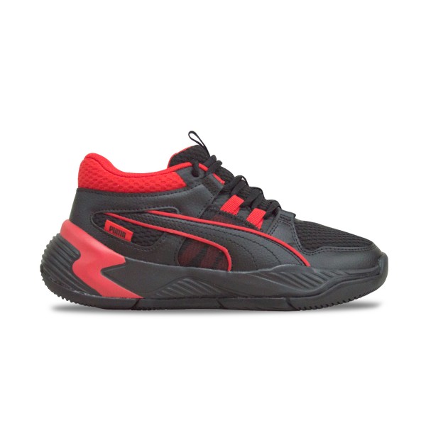 Puma UpRoar JR Basket Mid Μπασκετικο Εφηβικο Παπουτσι Μαυρο - Κοκκινο