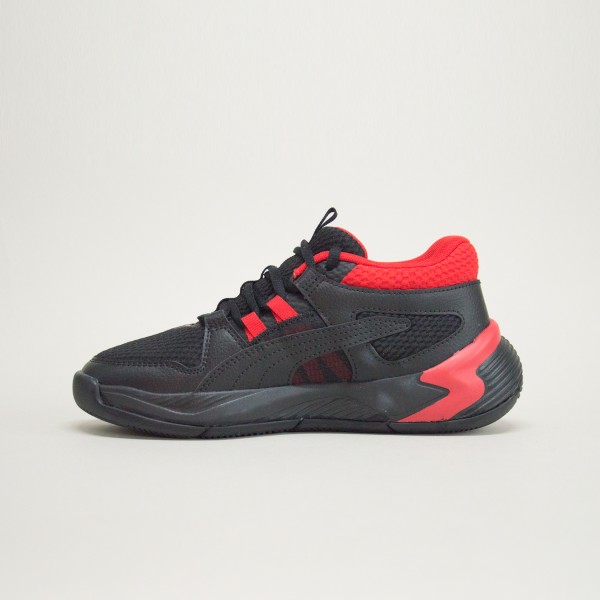 Puma UpRoar JR Basket Mid Μπασκετικο Εφηβικο Παπουτσι Μαυρο - Κοκκινο